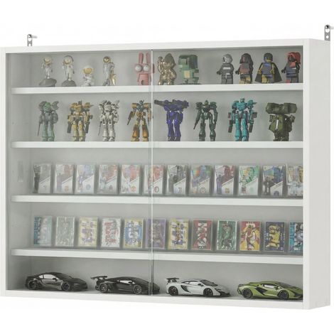 Vitrine murale Fela bois verre blanc (1/5)