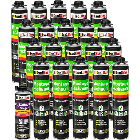 IsolBau Pistolenmontageschaum B2, 20 x 750 ml, 1 x Reiniger (1/5)