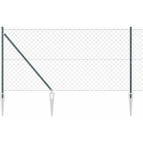 Maison Exclusive - Schweißdrahtzaun mit Spikes 10 x 1,4 m (B x H)