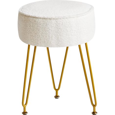 Maquillage vanité Tabouret Chaise Velours Repose-Pieds Blanc WBD009W (1/5)