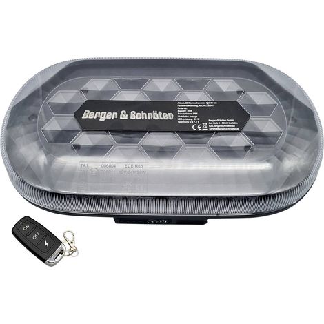 Berger & Schröter Rampe lumineuse Akku LED Mini SM865DR 12 V, 24 V via USB pied magnétique orange