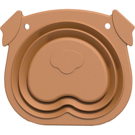 Gamelle pliable en silicone pour chien avec distributeur automatique de croquettes, portable et idéale pour les voyages et les activités de plein air. (1/4)