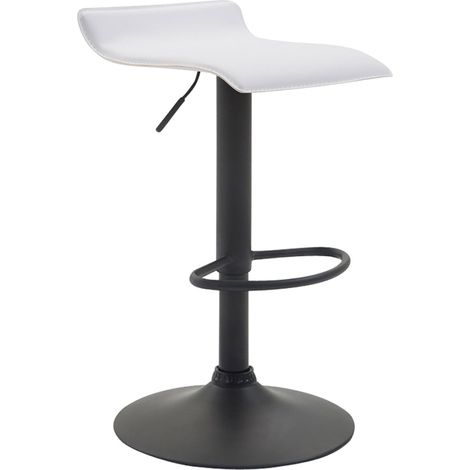 Sgabello da bar x1 design minimalista altezza regolabile poggiapiedi PVC bianco e metallo nero 100005613