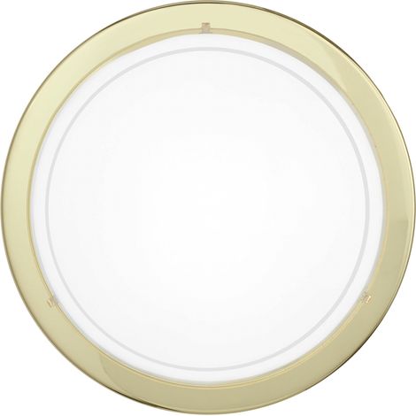 Plafoniera-Applique Contemporanea Planet 1 Acciaio Ottone Vetro Bianco E27 (1/4)