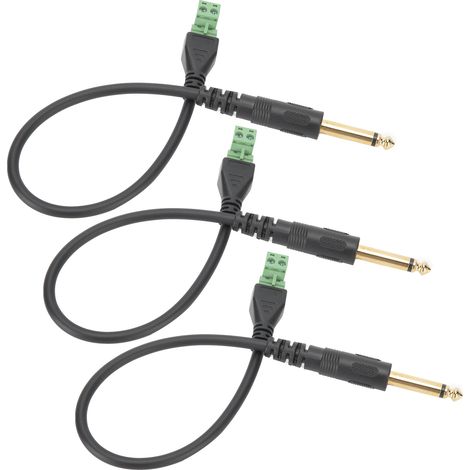 Adaptateur Audio 6.35mm Mono Mâle Doré à Souder pour Câble Microphone - Lot de 3 (1/5)