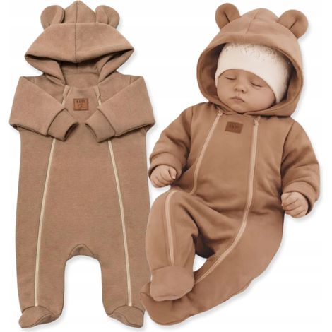 Baby-Overall 80 mit zwei Reißverschlüssen, Übergangsmodell für Frühling und Herbst, Cappuccino (1/5)