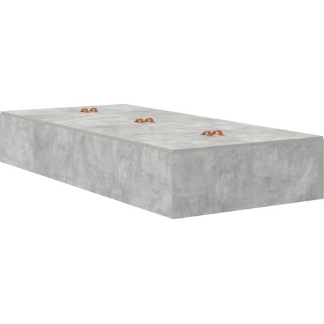 Lit simple,Lit adulte,Cadre de lit Gris béton 90 x 200 cm Bois d'ingénierie CFW9324028 (1/5)