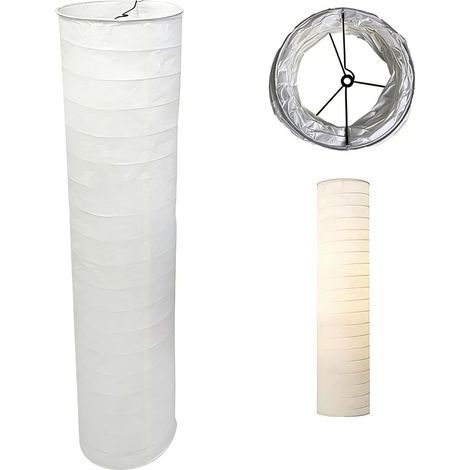 Abat-jour en Papier de Riz Abat-jour de Rechange pour Chambre à Coucher Salon Lampe de Table Housse de Lampe de Table Sol-Abat-Jour de Colonne Blanc pour Chambre Hôtel Bureau Fête (1/5)