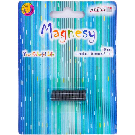 Magneti neri rotondi da ufficio per frigorifero, 10 mm, confezione da 10 pezzi. (1/2)