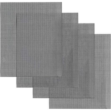 Tapis Barbecue,Feuille Barbecue Anti-adhésif Réutilisable et Résistant Maillage Barbecue pour Charbon Gaz Électrique Gril à Grillage Moi à Légumes Fruit de Mer Des œufs 4 packs (1/5)