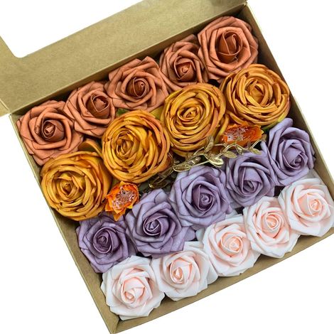 Fleurs artificielles (orange et rose) pour mariage (combinaison de fleurs artificielles) (1/5)