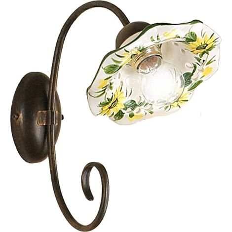 Applique ceramica lampadari bartalini 2213.a e27 led piatto girasole artigianale (1/5)