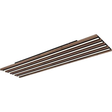 Deckenlampe Deckenleuchte Holzleuchte dimmbar Fernbedienung braun LED L 120 cm