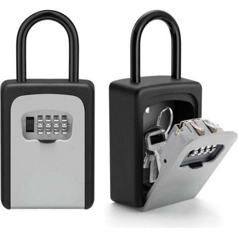 Boite a Clefs Murale Avec Manipuler - Avec Code 4 Chiffres Sécurisée Exterieur, Résistant aux Intempéries, Cofre fort Robuste, pour Les Cartes, Alliage de Zinc