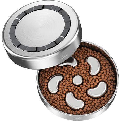 Anti-Glutton Dog Bowl, Double Walled Stainless Steel, 480 ml - Food Grade Anti-Glutton, Non-Slip (1/5)