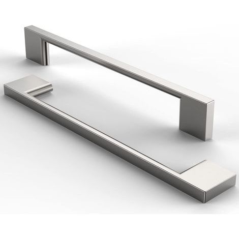 Möbelgriffe aus gebürstetem Edelstahl – 5-teiliges Set für Schubladen, Schränke und Küchen (silber, 160 mm Lochabstand) (1/4)