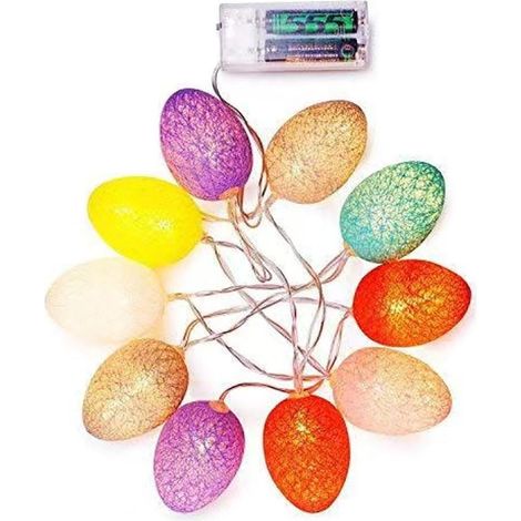 Guirlande Lumineuse LED en Forme D'œufs, Boules de Coton Lumineuses, Petite Boules de Coton Lumineuses LED en Forme de Pâques, Guirlande Lumineuse LEDs de Décoration de la Maison, du Jardin, de l'inté (1/5)