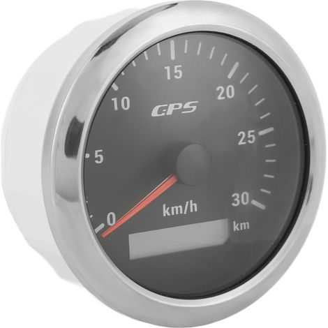 Universeller 85-mm-Marine-GPS-Tachometer, 9-32-V-Kilometerzähler, 7-farbige Hintergrundbeleuchtung für Auto, Boot, Wohnmobil, Yacht, schwarz. (1/5)