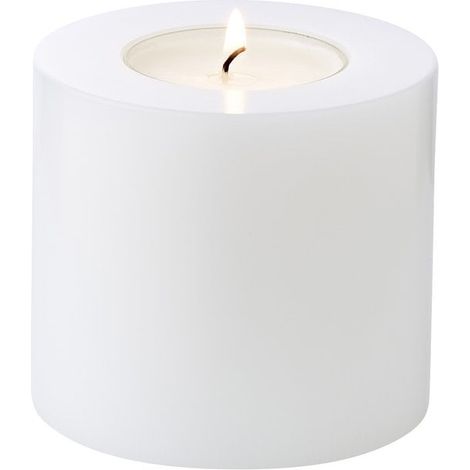 Bougie Chauffe-Plat Permanente Photophore Blanc en Plastique H 9 cm Ø 10 cm - PANGIVO (1/3)