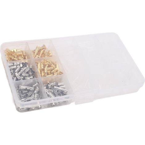Kit 360 connecteurs électriques à cosse fourche mâle/femelle, bornes à sertir en laiton, excellente conductivité, assortiment complet pour câblage. (1/5)