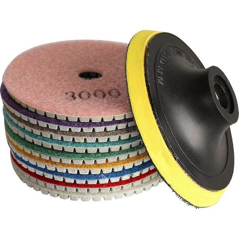 Kit de polissage humide en résine (10 pièces) : outil de polissage diamanté, tampon de polissage diamanté, disques de ponçage-10X10X5CM