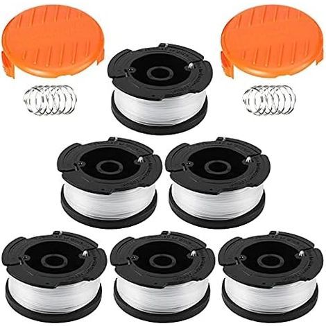 Carrete de repuesto para desbrozadora Black+Decker AF-100 con alimentación automática (6/8 carretes, 2 tapas, 2 resortes) (6 piezas) (1/5)