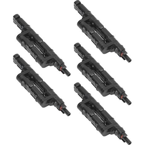 Lot de 5 connecteurs en Y pour panneaux solaires 1000 V, étanches IP68, mâles et femelles. (1/5)