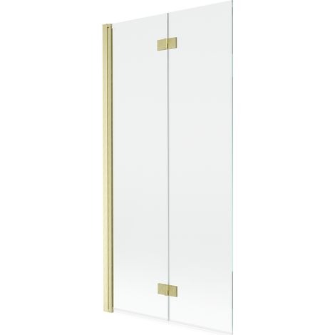 Mexen Mist paravento per doccia 2 ante sinistro 90 x 150 cm, trasparente, oro spazzolato - 8A9-090-002-55-00-L (1/5)