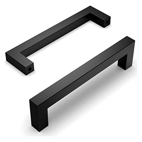 Set di 10 maniglie nere per mobili da cucina, interasse fori 128 mm, acciaio inossidabile, maniglie per mobili da cucina, maniglie per armadietti, maniglie per ante della cucina, maniglie per mobili (1/5)