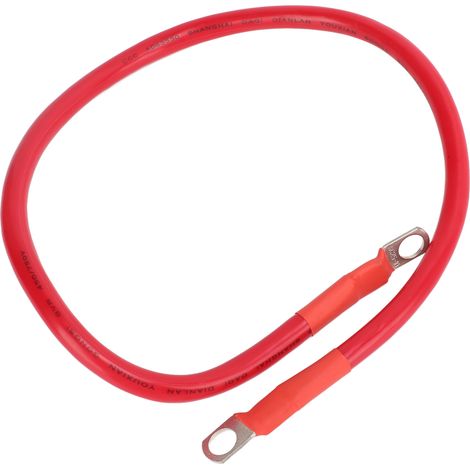 Câble de mise à la terre pour batterie de démarrage automobile 4AWG, ignifugé, 60 cm, avec 2 extrémités en R et gaine en silicone souple (1/5)