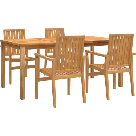 Maison Exclusive - Set da Pranzo per Giardino 5 pz in Legno Massello di Teak