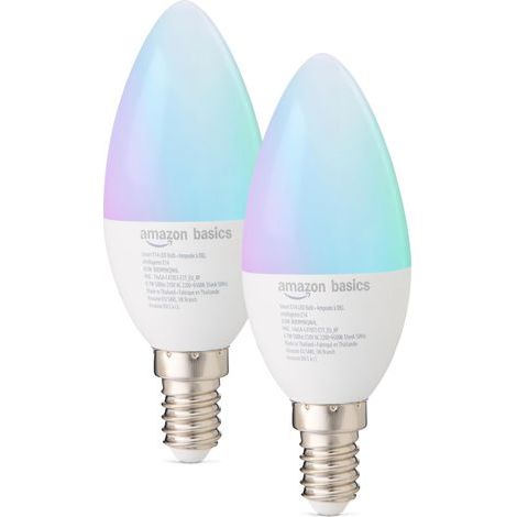 Lot de 2 ampoules intelligentes E14, Wi-Fi 2,4 GHz, pas de concentrateur nécessaire, fonctionne avec Alexa uniquement, changement de couleur, lot de 2 (1/4)