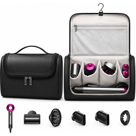 Étui Étanche pour Sèche-Cheveux Sac De Voyage Suspendu pour Sèche-Cheveux, Sac De Rangement Antichoc avec Séparateur, Compatible avec Dyson Airwrap Et Shark Flexstyle. (1/5)