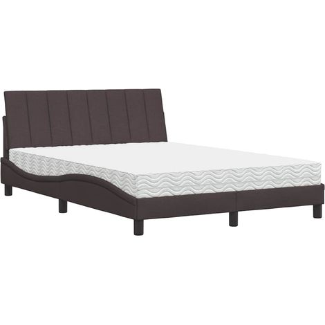 Maison Exclusive - Bett mit Matratze "Hanko" Dunkelbraun 120x200