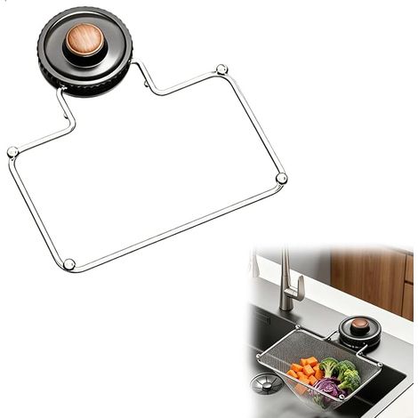 Sink Strainer, Kitchen Sink Strainer, Sink Strainer with Suction Cup, Kitchen Sink Strainer with 50 Pieces Net for Fruits, Vegetables, Waste Remains, Black (1/5)