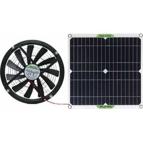 10-Zoll-Solarpanel-Lüfterset (100 W), wasserdichte runde Lüftungsbox, Abluft für Hühnerstall, Gewächshaus, Schuppen (1/5)