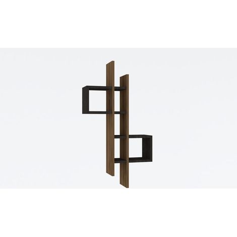 Étagère murale décorative Tobore Chêne foncé et Noir (1/4)