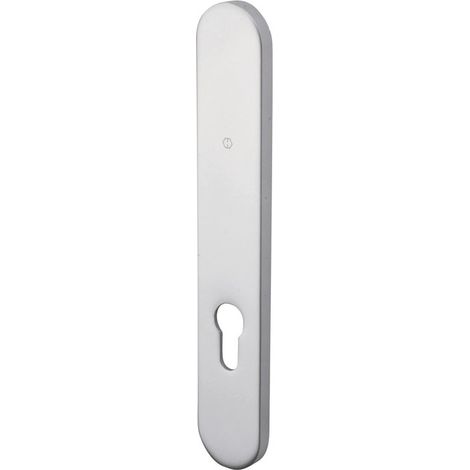Hoppe Et Cie – Plaque pour porte en aluminium anodisé argent – Clé I – Fixation non visible pour vis M4 – Distance de percement 70 mm