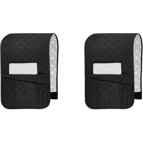 Deux sacs de rangement pour accoudoirs de canapé, un support pour télécommande, un support antidérapant pour fauteuil, compatibles avec les canapés et les fauteuils inclinables, avec 5 poches pour ran (1/5)