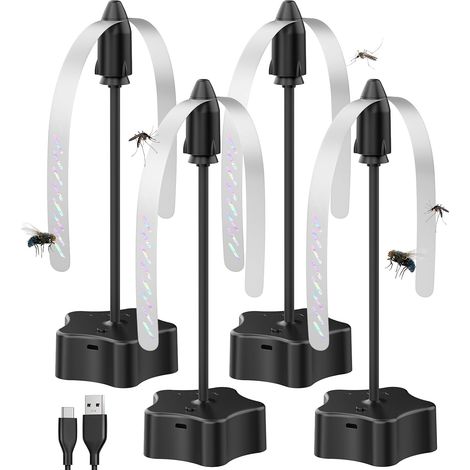 Ventilateur Anti-Mouches 4 Pièces, Rechargeable par USB, Ventilateur Portable pour Terrasse, Jardin, Restaurant, Pique-Nique – Protection Efficace Contre Les Insectes Volants (1/5)
