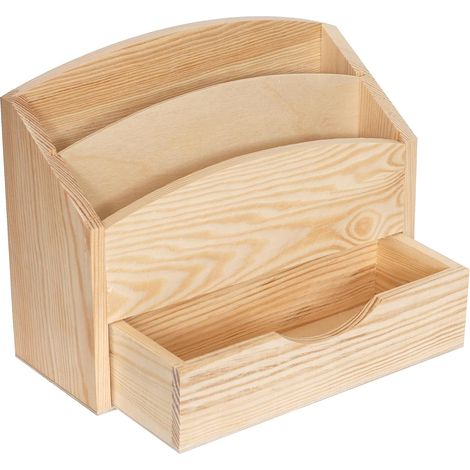 Schreibtisch Organizer 25 x 10 x 20,5 cm - 2 Fächer mit Schublade - Büro Tisch Organizer