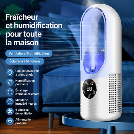 Ventilateur sans pale brumisateur et humidificateur de table USB blanc blanc 111 g – Livraison gratuite