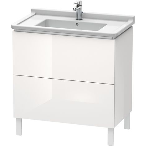 Duravit L-Cube Meuble sous-lavabo vertical, 2 tiroirs, 820mm, pour Starck 3, Coloris: Décor blanc brillant - LC660902222 (1/4)