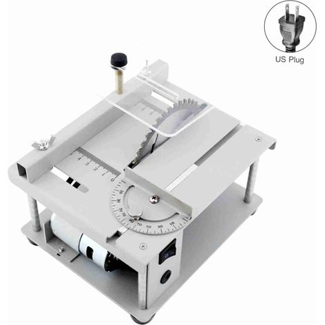 Scie de table multifonctionnelle 150 W, mini scie de bureau, machine de coupe électrique avec lame de scie, vitesse et angle réglables, profondeur de coupe de 40 mm pour le bois, le plastique et l'acr