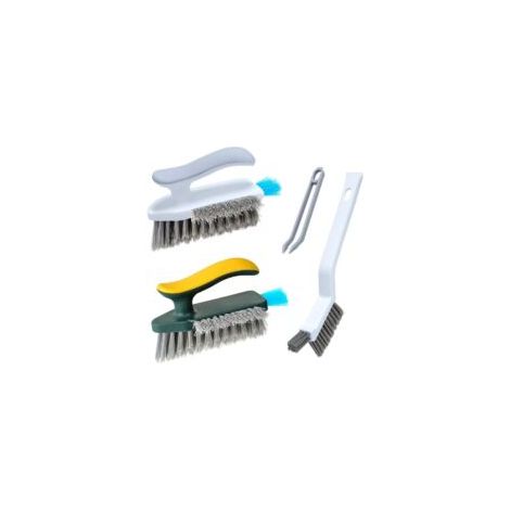 Set di 3 spazzole per la pulizia del bagno - Spazzola per fughe delle piastrelle - Spazzola comoda per pulire piastrelle, cucina e bagno - Crezuo