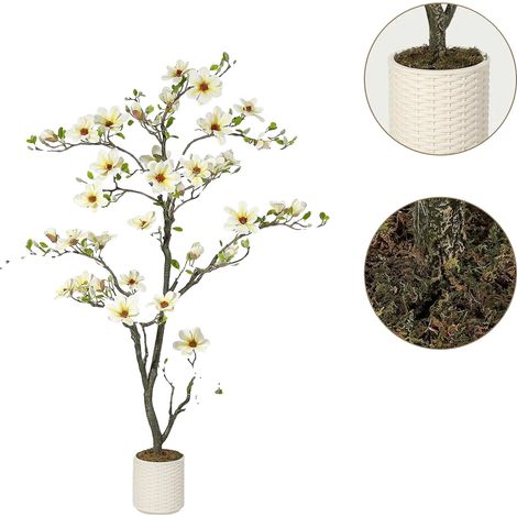 Arbre Magnolia Artificiel, Branches Réglables, Zéro Entretien, 72IN (1/2)