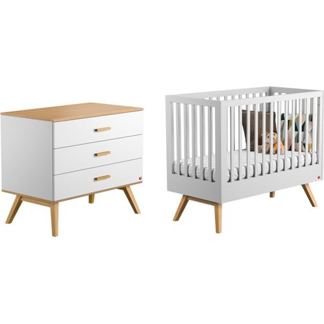 Lit bébé et Commode à langer Vox Nautis Blanc