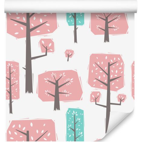 Papel pintado con motivos naturales de árboles y bosques para salón y dormitorio, 50x1000 cm. (1/5)