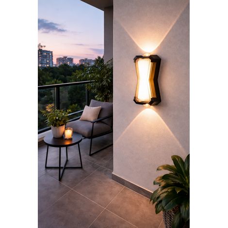 Applique LED d'Exterieur et Interieur 10W Metallique Noir 3000K (1/4)