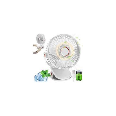 Mini-USB-Tischventilator, 2000-mAh-Akku, 5 Geschwindigkeitsstufen, 720°-Drehung für Zuhause, Büro und Camping (1/5)